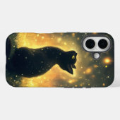 Mystische schwarze Katze unter glühendem nächtlich Case-Mate iPhone Hülle (Rückseite (Horizontal))