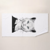 Mystische Schwarze und Weiße Katze Salem Badehandtuch (Badehandtuch)