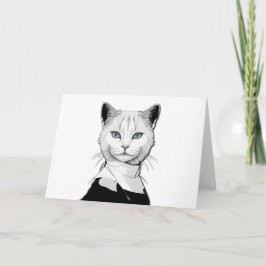 Mystische Schwarze und Weiße Katze Salem Einladung