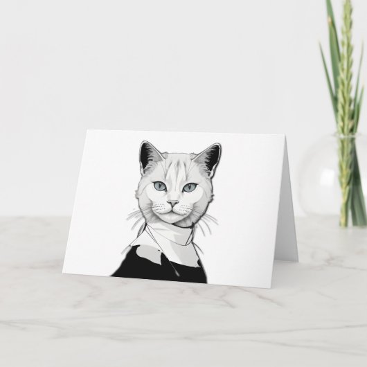 Mystische Schwarze und Weiße Katze Salem Einladung (Vorderseite)