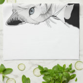 Mystische Schwarze und Weiße Katze Salem Geschirrtuch (Gefaltet)