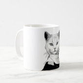 Mystische Schwarze und Weiße Katze Salem Kaffeetasse (Vorderseite Links)