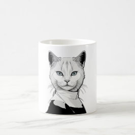 Mystische Schwarze und Weiße Katze Salem Kaffeetasse