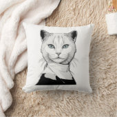 Mystische Schwarze und Weiße Katze Salem Kissen (Decke)