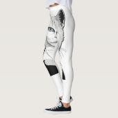 Mystische Schwarze und Weiße Katze Salem Leggings (Links)