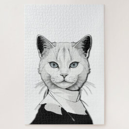 Mystische Schwarze und Weiße Katze Salem Puzzle