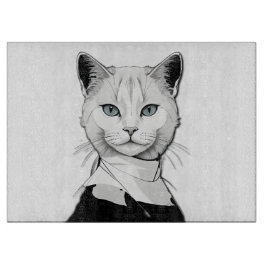 Mystische Schwarze und Weiße Katze Salem Schneidebrett