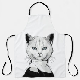 Mystische Schwarze und Weiße Katze Salem Schürze