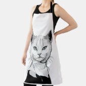 Mystische Schwarze und Weiße Katze Salem Schürze (InSitu)