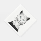 Mystische Schwarze und Weiße Katze Salem Serviette (Ecke)