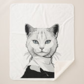 Mystische Schwarze und Weiße Katze Salem Sherpadecke (Vorderseite)