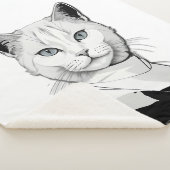 Mystische Schwarze und Weiße Katze Salem Sherpadecke (3/4)