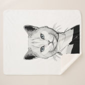 Mystische Schwarze und Weiße Katze Salem Sherpadecke (Vorderseite (Horizontal))