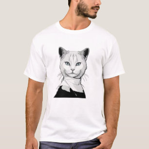 Mystische Schwarze und Weiße Katze Salem T-Shirt