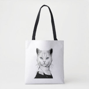 Mystische Schwarze und Weiße Katze Salem Tasche