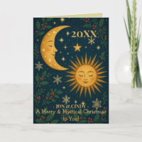 Mystische Sonne & Mond Benutzerdefiniertes Weihnac