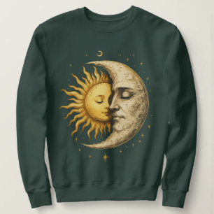 Mystische Sonne und Mond Gesicht  Yin Yang Boho-Ge Sweatshirt
