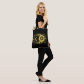 Mystische Sonne und Mond in Gold Tasche (Am Model)
