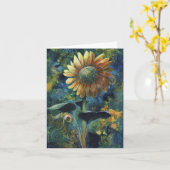 "Mystische Sonnenblume", eine Sonnenblumegrußkarte Karte (Gelbe Blume)