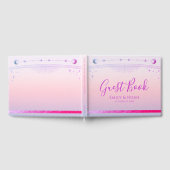 Mystische Sonnenuntergang Rosa Sonnenmönchssterne Gästebuch (Voll)