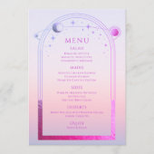 Mystische Sonnenuntergang Rosa Sonnenmönchssterne Menükarte (Vorderseite)