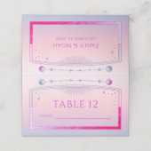 Mystische Sonnenuntergang Rosa Sonnenmönchssterne  Platzkarte (Außenseite Aufgefaltet)