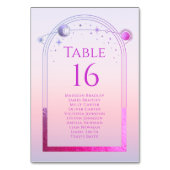 Mystische Sonnenuntergang Rosa Sonnenmönchssterne  Tischnummer (Rückseite)