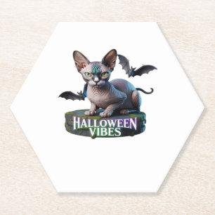 Mystische Sphynx-Katze Halloween Aura Classic T-Sh Untersetzer