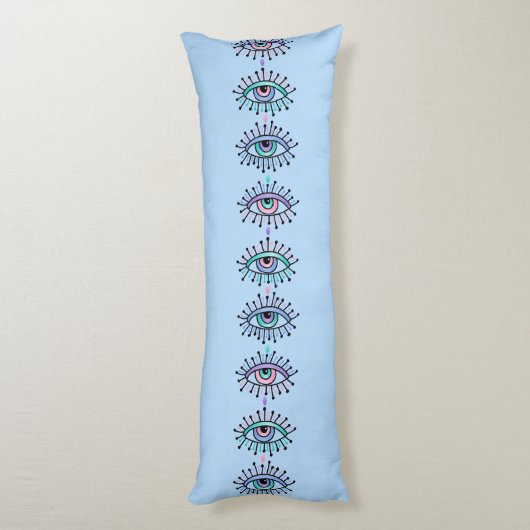 Mystische spirituelle Augen zweiseitig rosa & blau Seitenschläferkissen (Rückseite (Vertikal))