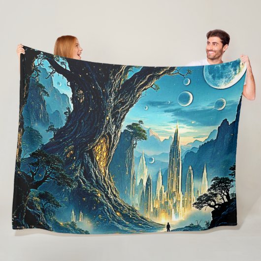 Mystische Stadtträume Fleecedecke (Beispiel)