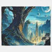 Mystische Stadtträume Fleecedecke (Vorderseite (Horizontal))