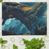 Mystische Stadtträume Geschirrtuch (Gefaltet)