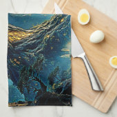 Mystische Stadtträume Geschirrtuch (Viertel Falte)