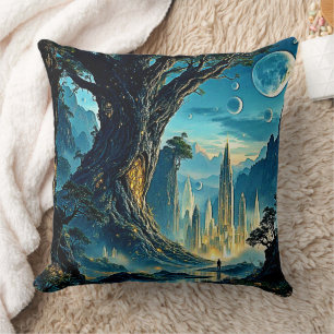 Mystische Stadtträume Kissen