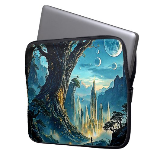 Mystische Stadtträume Laptopschutzhülle (Vorderseite Links)
