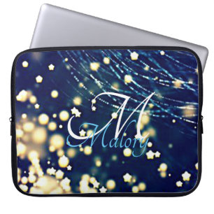 Mystische Sterne Monogramm Glanz Personalisiert Laptopschutzhülle
