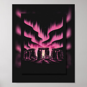 Mystische Stonehenge unter der Aurora Poster