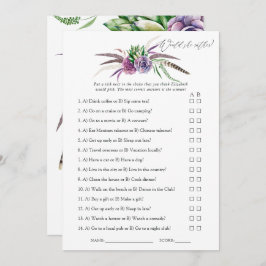 Mystische Sukkulationen Brautparty Game Einladung