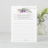 Mystische Sukkulationen Brautparty Game Einladung (Stehend Vorderseite)