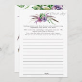 Mystische Sukkulationen Brautparty Game Einladung (Vorne/Hinten)