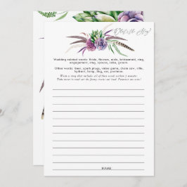 Mystische Sukkulationen Brautparty Game Einladung