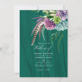 Mystische Sukkulente Bohemische Hochzeit Einladung (Vorderseite)