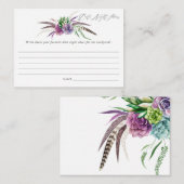 Mystische Sukkulente Brautparty Datumsinformation Begleitkarte (Vorne/Hinten)