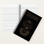 Mystische Symbole Moon Stars SpiralNotebook Notizblock (Innen)