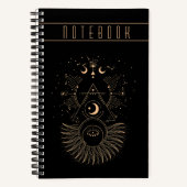 Mystische Symbole Moon Stars SpiralNotebook Notizblock (Vorderseite)