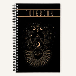 Mystische Symbole Moon Stars SpiralNotebook Notizblock