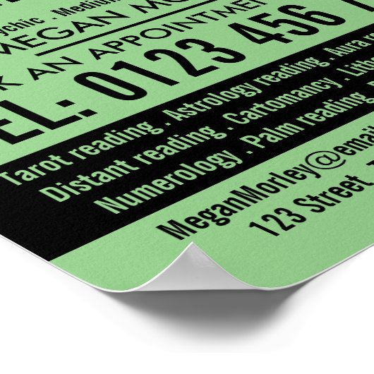 Mystische Symbole, Psychisch lesende Werbung Poster (Ecke)