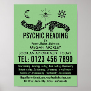 Mystische Symbole, Psychisch lesende Werbung Poster