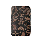 Mystische Symbole: Schlange, Sonne, Mond. Badematte (Vorderseite Vertikal)