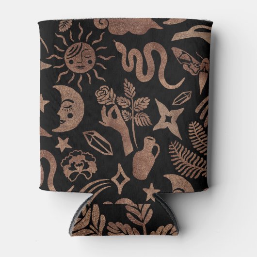 Mystische Symbole: Schlange, Sonne, Mond. Dosenkühler (Vorderseite)